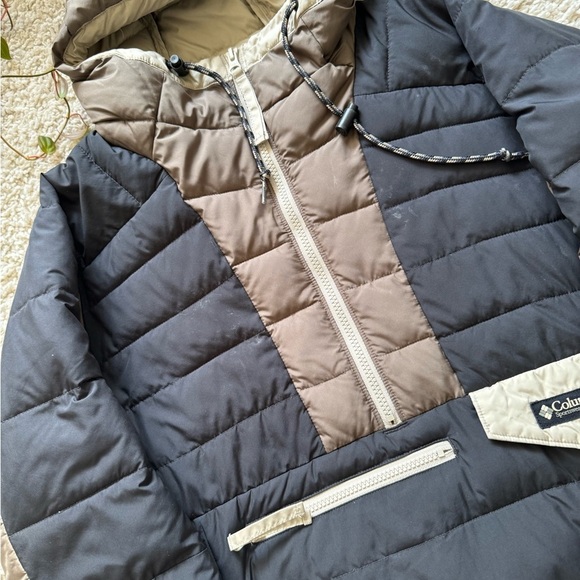 Columbia Black Brown Colorblock Anorak Jacket - Picture 4 of 10